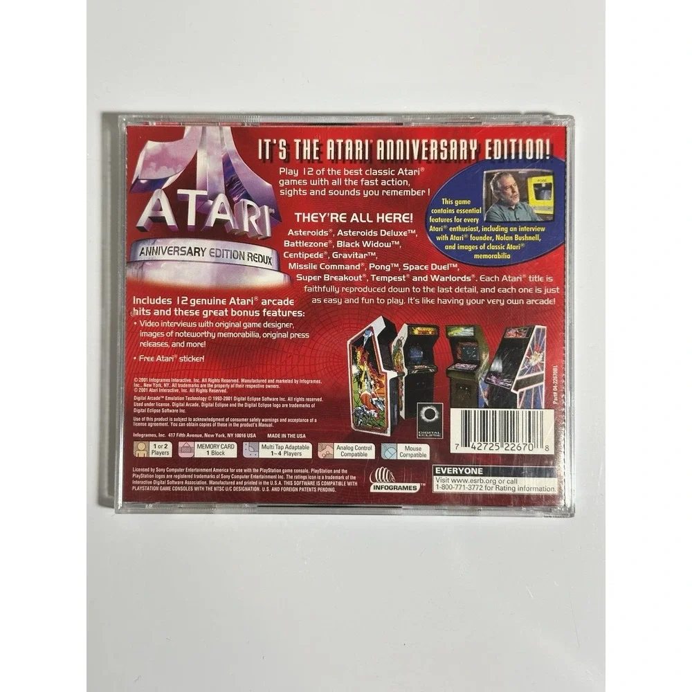 Atari Anniversary Edition‎ Redux for Sony Playstation 1 PS1 Complete Great Shape